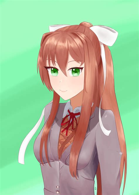 A youthful Monika (by me) : r/DDLC